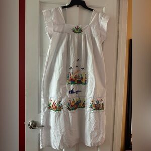 White Embroidered Nicaraguan Sleeveless Dress.